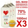 Gel Igienizzante mani senza risciacquo 70% di alcool 250ml X6
